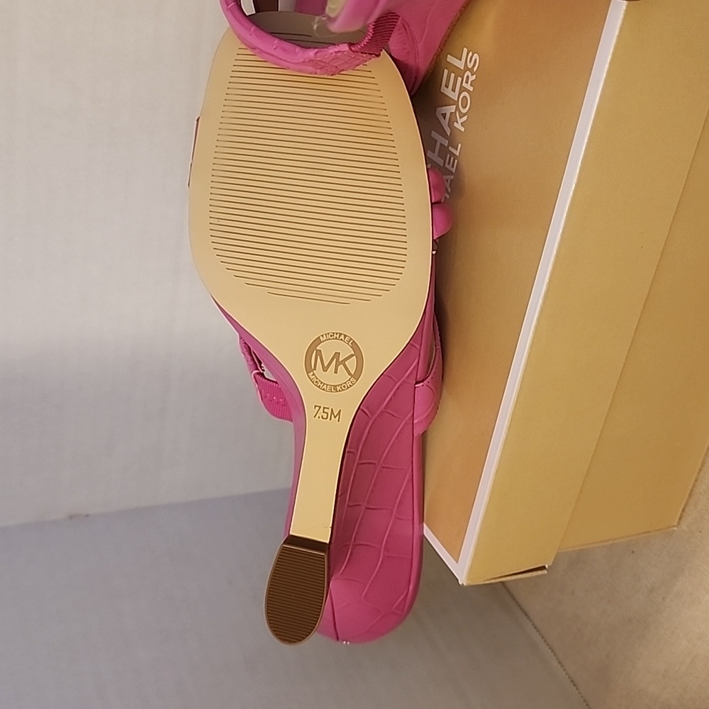 MICHAEL KORS Nadina Mule Wedge Cerise 7.5 M size - Picture 6 of 7